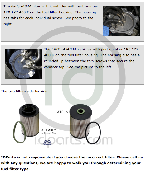 Fuel Filter [Late B Style] (A5 BRM & CJAA) Picture 2