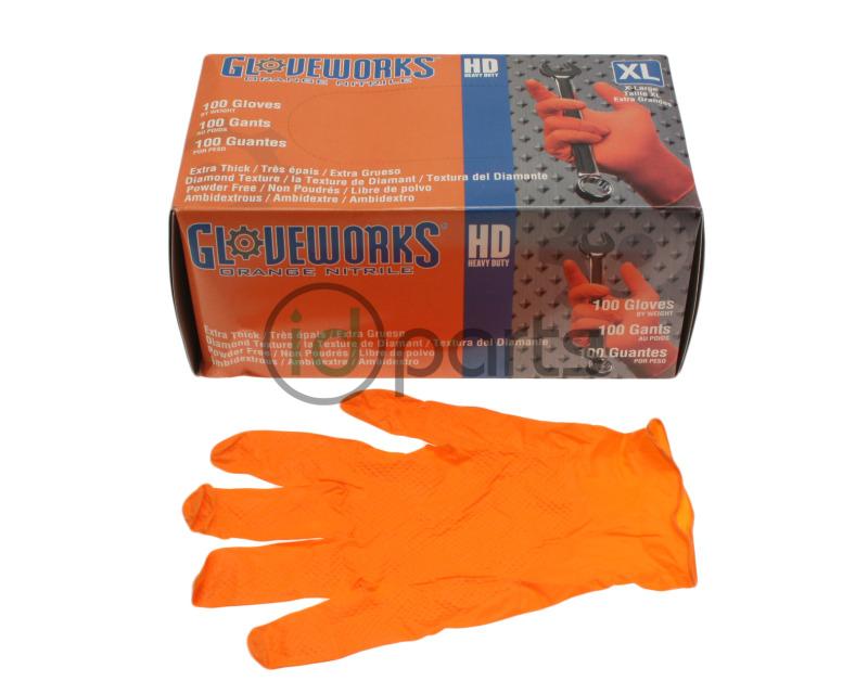 100ct Heavy Duty Orange Nitrile Gloves Picture 1