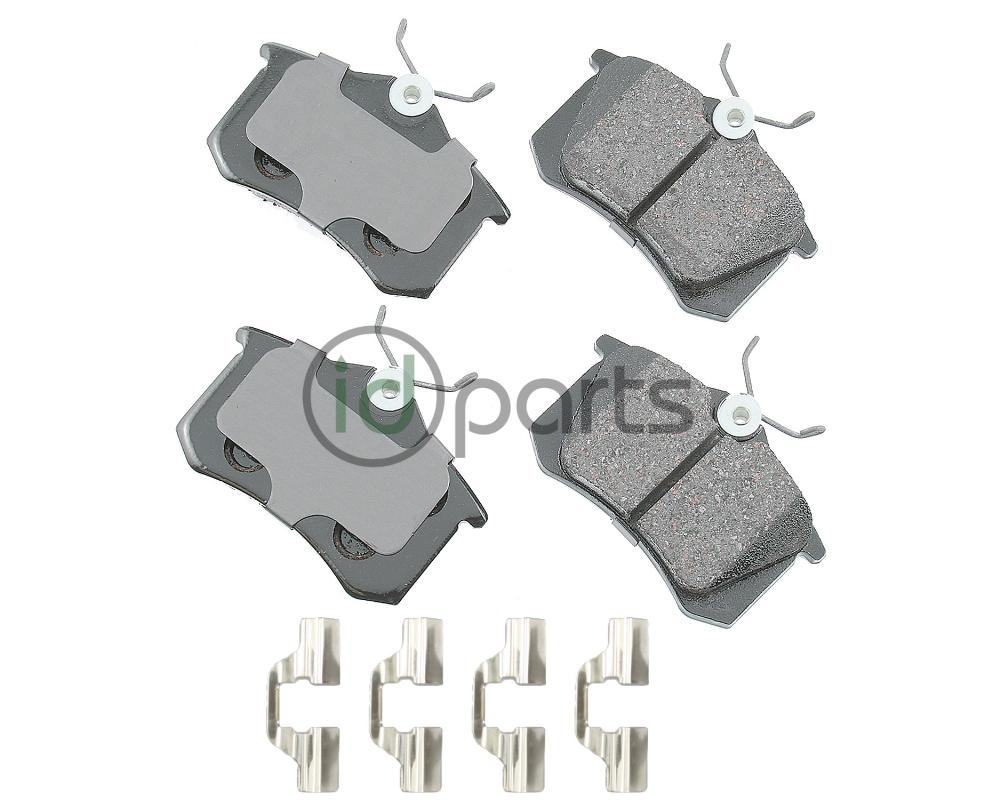 Akebono EURO Ultra Premium Ceramic Disc Brake Pad Kit - Rear w/ Clips (A4)(B5.5)(8P)(Mk7) Picture 1