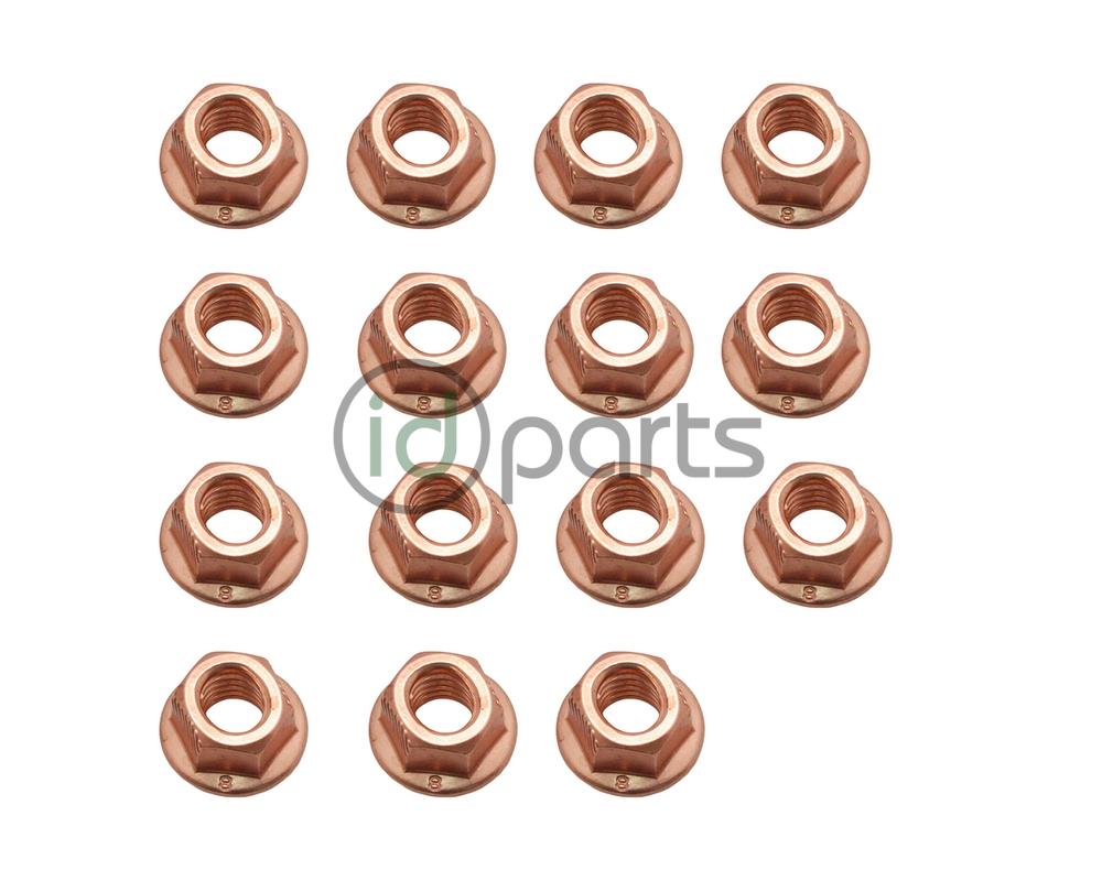 15 Copper Pinch Nuts M8 x 1.25