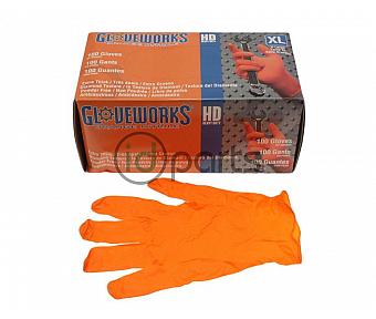 100ct Heavy Duty Orange Nitrile Gloves